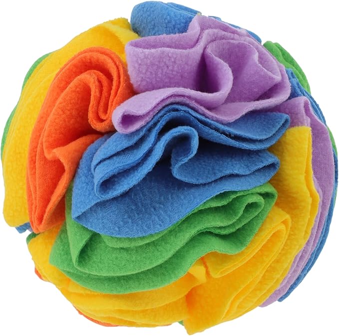 Snuffle Ball for Dogs, Designed for Small Breeds and Puppies, Interactive Dog Toys, Keeps Pets Busy with Storage Bag Machine Washable, Colorful, Small