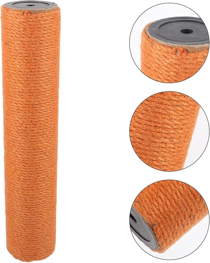 POPETPOP Cat Scratch Post Replacement Rope for Indoor Cats Scratching Post Sturdy Base for Furniture and Playtime Height