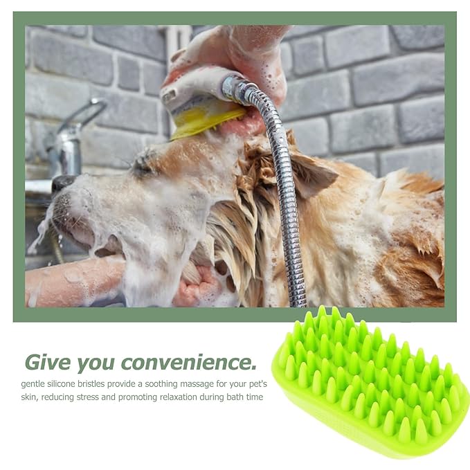 Pet Bath Brush and Cat Grooming Brush with Soft Bristles Portable for Dogs and Cats Bathing and Shedding Care