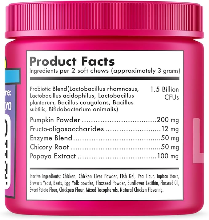 LEGITPET Probiotic Cat Treats with Prebiotics – Digestive Support Soft Chews with Pumpkin & Papaya – Supports Gut Health, Stool Quality & Immune Function – 100 Pet Chicken-Flavored Chews