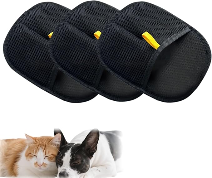Pet Hair Removal Glove for Cats & Dogs, 2025 New Upgrade Cat Grooming Gloves, Reusable Double Sided Electrostatic Pet Hair Remover for Dogs Bathing for Couch, Furniture, Carpet (B-3 PCS)