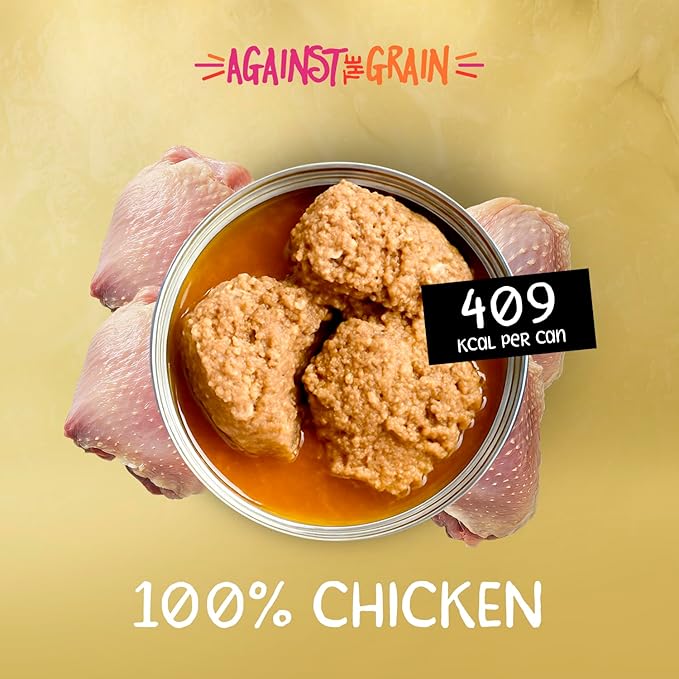 Evanger's Against The Grain Nothing Else! 100% Chicken Dog Food – 12 Count, 11 oz Each – Single-Ingredient Loaf Texture in Natural Bone Broth – Wet Dog Food – Grain & Gluten Free