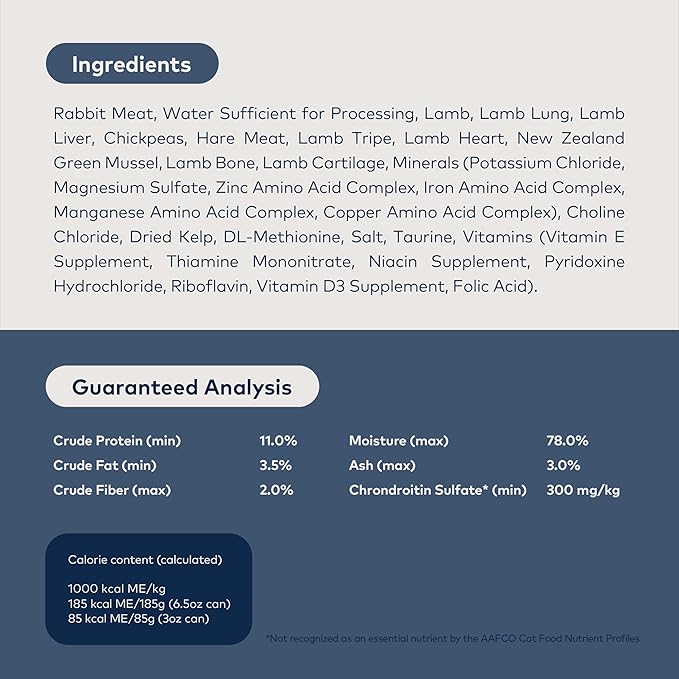 ZIWI Peak Wet Cat Food – All Natural, High Protein, Grain Free, Limited Ingredient, with Superfoods (Rabbit & Lamb, Case of 6, 3oz Cans)