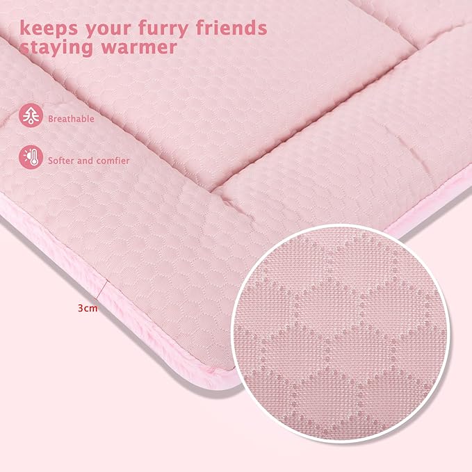 Dog Bed Mat, Crate Pad Reversible,Soft Kennel Pad, Washable Crate Mat (Cool and Warm),Pet Sleeping Mattress for Small Medium Dogs XB009