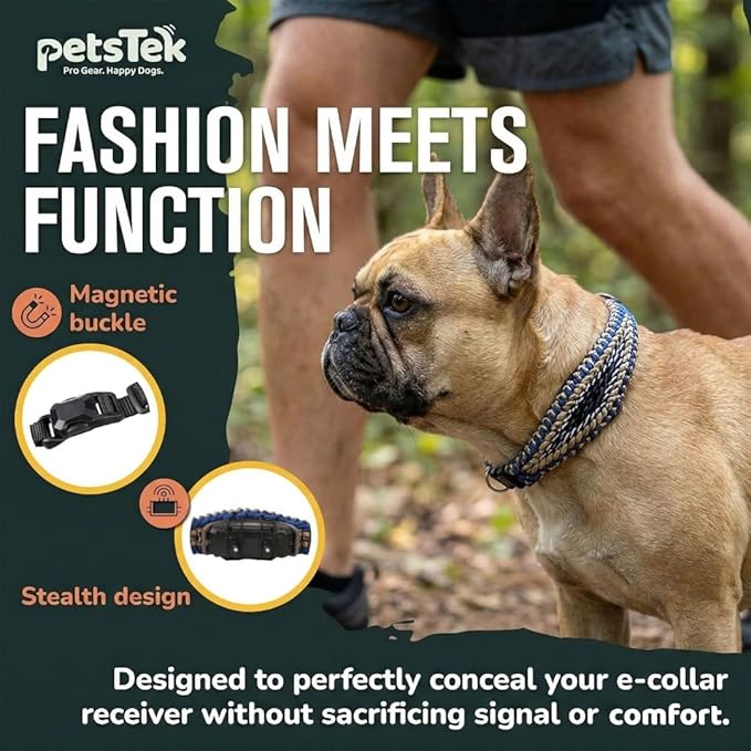 E-Collar Cover - for Medium Dogs with 16-22" Neck Size - Adjustable Nylon Cord, Quick Release Buckle, Heavy Duty Strap Compatible with Dogtra, Educator, SportDog, Garmin, Bousnic, Jugbow (Riviera)