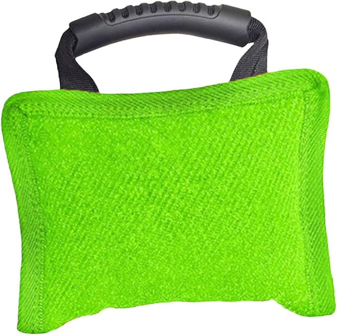 Baoblaze Dog Bite Pillow Tough Tug Toy Practical Portable Outdoor Pet Supplies for Small and Medium Sized Dogs Biting Pad with Handle, Green