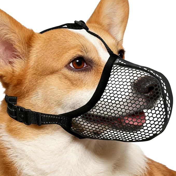 Muzzle for Medium Sized Dog - Soft Anti-Bark Reflective | Anti-Bite Soft Muzzle for Dogs | for Small Medium Large Puppy Stop Scavenging Grooming Barking Vet Visit