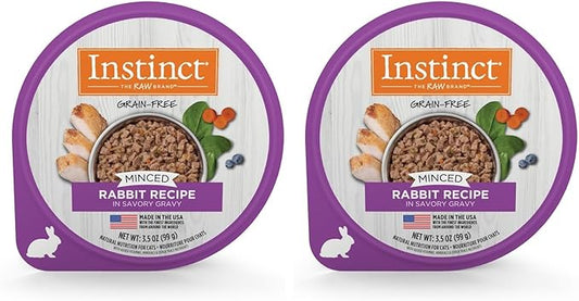 Instinct Original Minced Natural Wet Cat Food,Grain Free Recipe - Real Rabbit,3.5 oz. Cups,(Pack of 24)