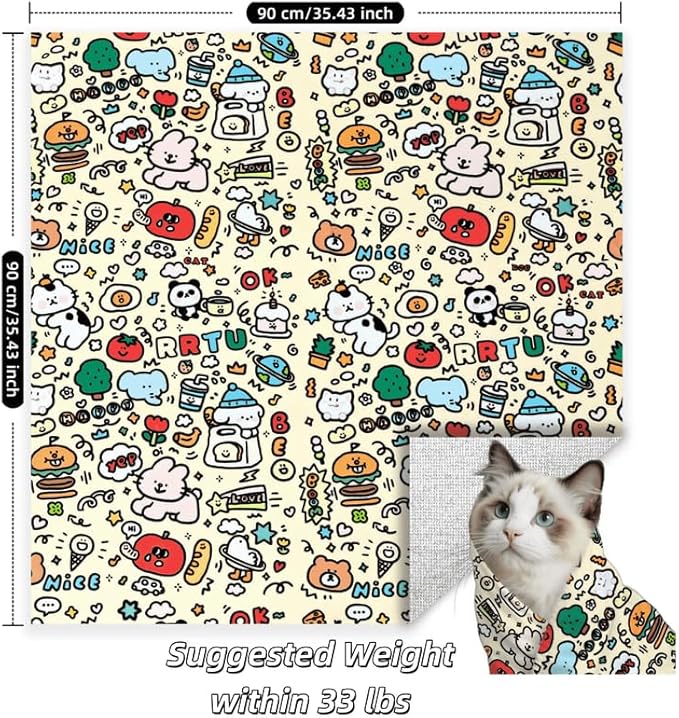 Cat Grooming Wrap, Cat Grooming Supplies, Cat Wrap for Cutting Nails, Self-Adhesive Grooming Bag Restraint for Nail Clipping, Medicine Taking