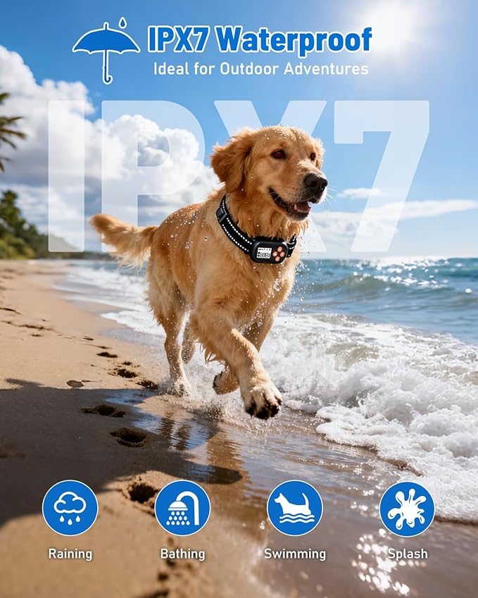 Wireless Dog Fence, GPS Dog Collar Fence System, Electric Containment, IP67 Waterproof, Radius from 25-999 Yards, Beep/Vibration/Shock Correction, for Dogs 18 lbs & Up