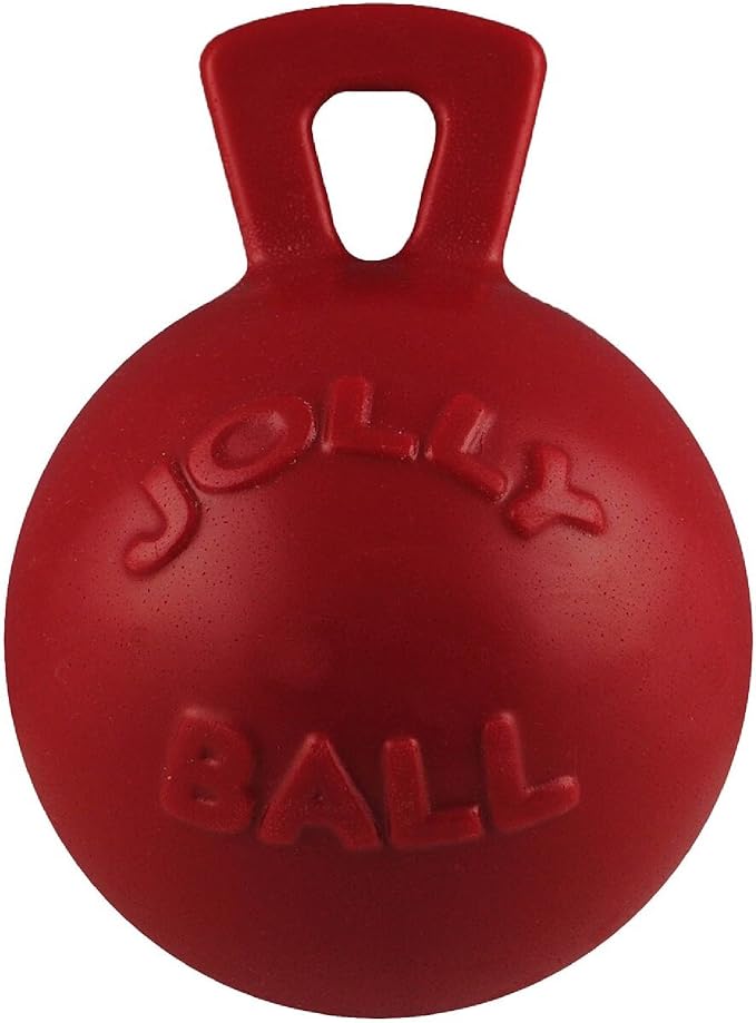 Jolly Pets Tug-n-Toss - Heavy Duty Chew Ball w/ Handle (Blue, 6") for Medium Breeds