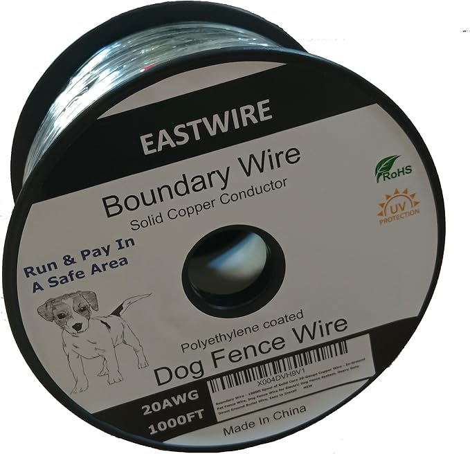 Boundary Wire - 1000ft Spool of Solid Core 20-Gauge Copper Wire -Underground Dog Fence Wire, Create Your Pet Safe Boundary, Electric Dog Fence System use