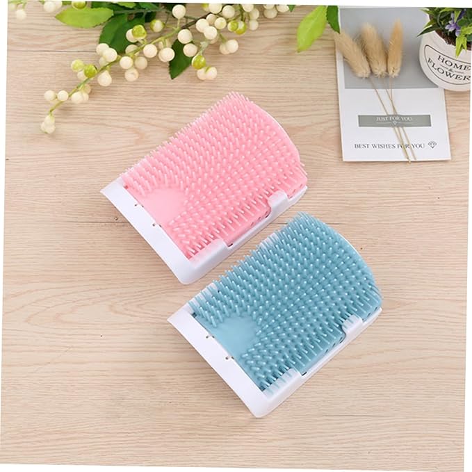Toyvian Cat Rubbing Brush Cat Massage Self Supplies Self Grooming Brush Pet Products Blue