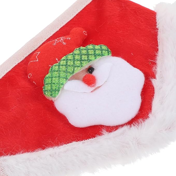 Pet Christmas Bandana Dog Scarf Red Knit Puppy Bandana Small Size Holiday Party Supplies for Dogs and Cats