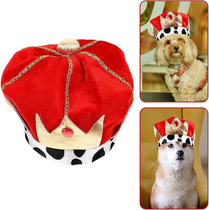 Decorative Pet Crown Dog Birthday Hat Party Headdress Lovely Festival Pet Supplies Adjustable One Size for Cats and Dogs