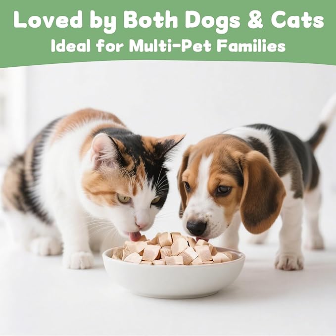 Freeze Dried Chicken Raw Cat & Dog Treats 7.1 OZ – Single Ingredient Chicken Cubes High Protein, Bite-Sized Grain-Free Pet Training Snacks for Small Dogs Cats