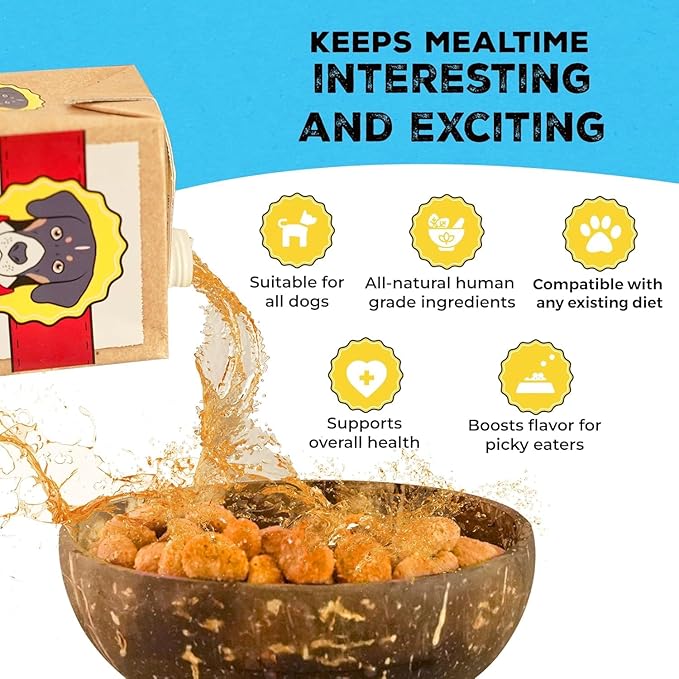 Brutus Broth for Dogs - All Natural Bone Broth for Dogs with Chondroitin Glucosamine Turmeric -Human Grade Dog Food Toppers - Beef and Pork Bundle