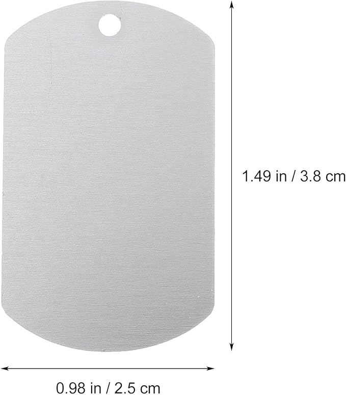 SHINEOFI 20pcs Aluminum Dog Tags Blank Engraving Pet Id Name Collar Tags Silver 38x25mm for Dogs and Cattle Ear Label Supplies