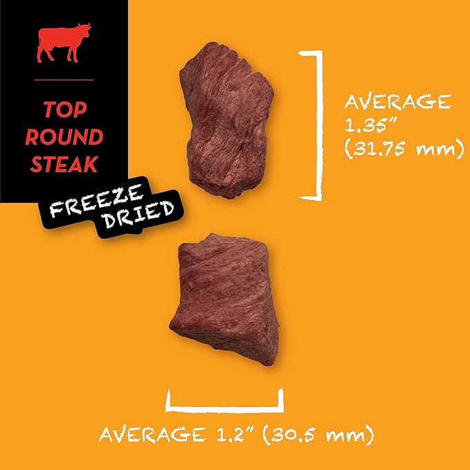 SIMBA'S WAY - Freeze Dried TOP Round Steak. Dog Treats, Organic Human Grade, Single Ingredient, All Natural, No Preservatives, Made in The USA, USDA Grade. [ 3 .oz ] [ 1 Pack ]