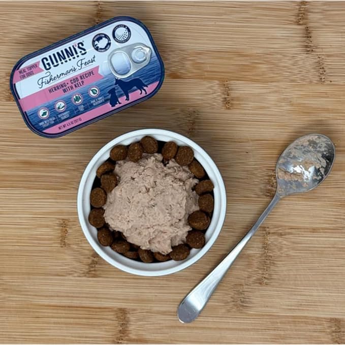 Pet Fisherman’s Feast Cat Food Topper – Herring & Cod Recipe – Sustainably Sourced, Wild-Caught in Iceland – High-Protein, Omega-3 Rich, Grain-Free – 3 oz Tins, Pack of 6