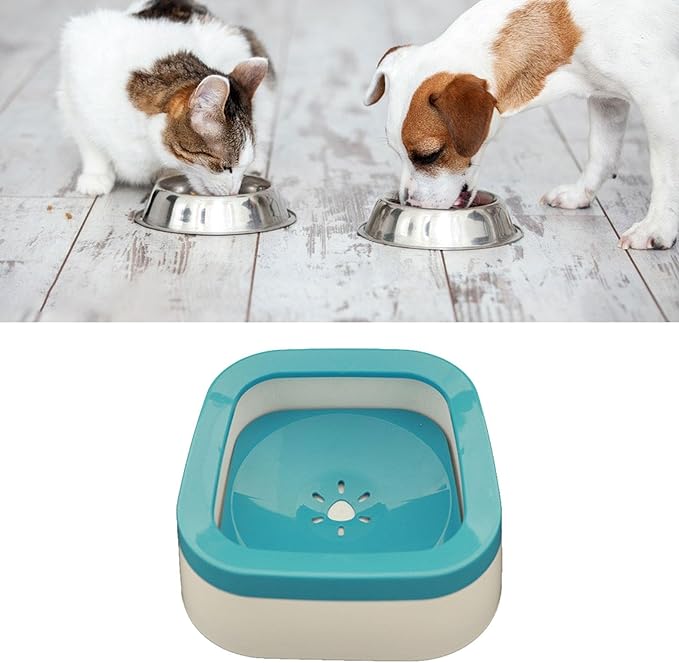 Dog Water Bowl Dispenser Water Feeder for Dogs Feeder Cat Dog Supplies Cat Bowls Water Dispenser for Pet Messy Drinkers Kitten, Blue