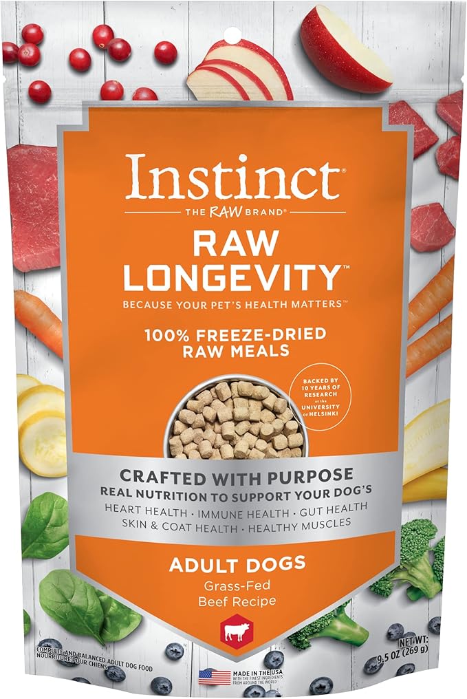Instinct Nature's Variety NV Dog Longevity Freeze Dried Beef, 9.5 Ounce