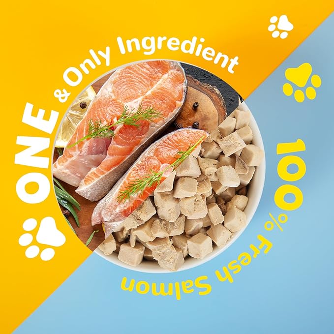 PAWUP Freeze Dried Salmon Cat Treats, Freeze Dried Chicken Heart Pet Treats, High Protein Freeze-Dried Pet Food for Dogs, Cats, Fresh Ingredient