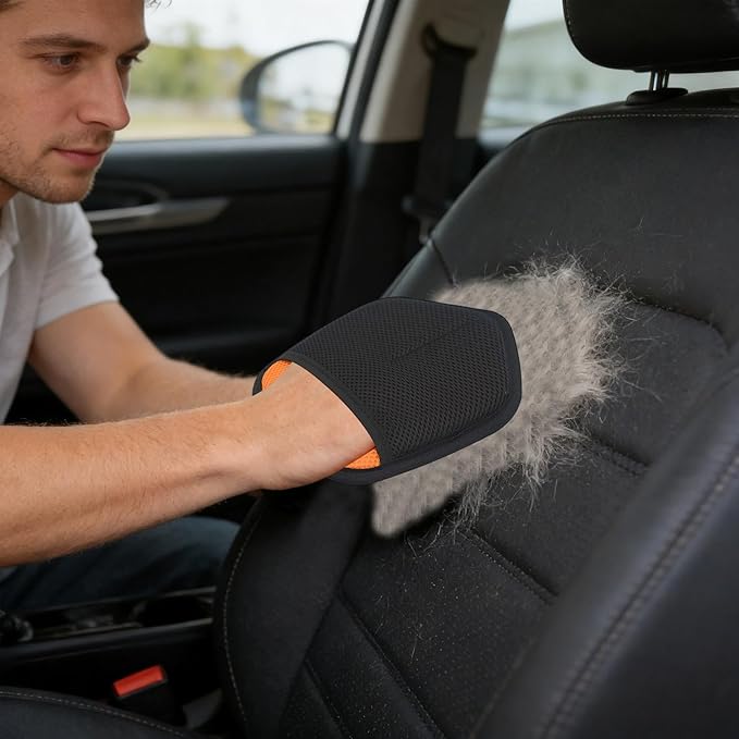 Dog Shedding Gloves - Electrostatic Pet Grooming Mitts,Cat Detangling Gloves | for Sofas Beds Carpets Clothing Couch Bed Sheets Curtains Car Seats