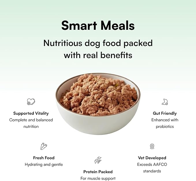 Pawco Fresh Dog Food – Supports Energy, Digestion & Overall Health – Blueberry Recipe with Spinach, Carrots, Flaxseed, Antioxidants & Probiotics – GreenBites – Pack of 10 x 17oz