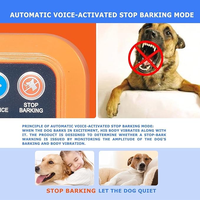 DOTSTAR Dog Wireless Fence Training Barking Collar 3-in-1 Pet System, Remote Automatic Voice-Activated No Barking Device, Electric Training Fence Dog Container, Wireless Charging Waterproof Collar