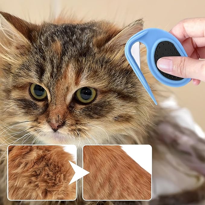 Pet Knotting Comb Tool for Pets Multifunctional 4 Pack Pet Shedding Comb Removal Dematting Hair Flea Brush Shedding Tool Matted Hair Grooming Supplies for Indoor Cats Dogs and Rabbits