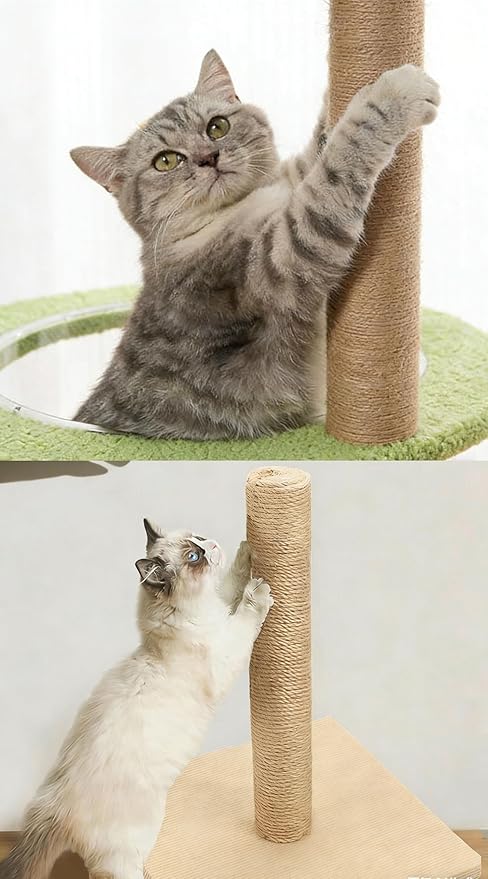 M8 Cat Scratching Post Replacement,15.7Inch Sisal Pole Cat Tree Replacement Post with Screws,DIY Scratcher,Pad, Crafts Gardening Hammock Home Decorating (Brown, M8*2poles*40cm/15.7inch)