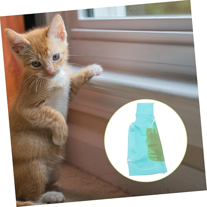 Cat Grooming Bag Breathable Three Fixed Bag for Nail Trimming Ear Cleaning and Bathing Pet Bathing Supply for Kittens and Cats for Stress Grooming Random Style