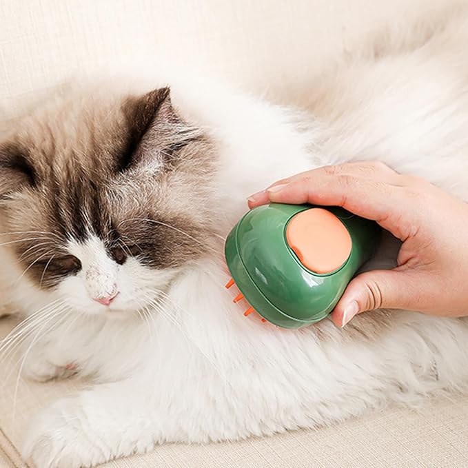 1 Set Cat Steam Brush,3 In1 Steamy Cat Brush for Shedding,Self-Cleaning Pet Massage Brush Gentle Dog Shedding Grooming Comb Pet Supplies Green