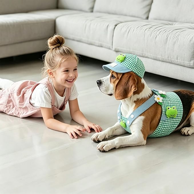 Genérico Dog Vest Harness, Adjustable and Breathable | Set Harness Vest and Traction Leash | for Puppies Small Medium Large Walking Daily Outdoor Activities Running Shopping