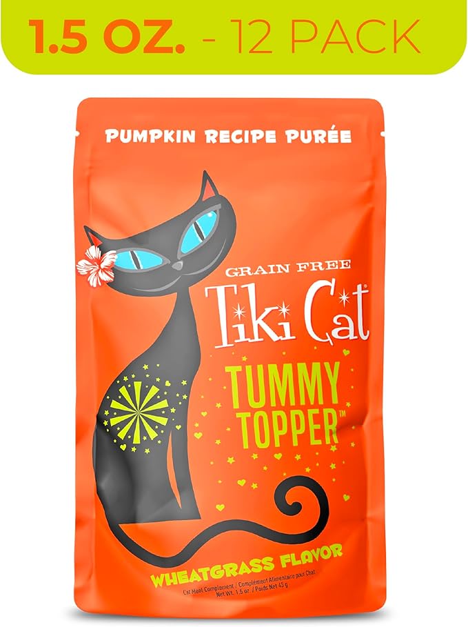 Tiki Cat Solutions Topper Multipack, Tummy Topper, Pumpkin Recipe in Broth, 1.5 oz. Pouch (12 Count)