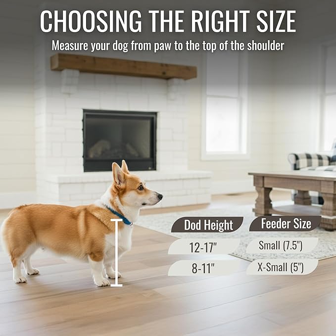 GTW Classic Elevated Dog Feeder – Wooden Elevated Stand with Stainless Steel Bowls, Anti-Slip Farmhouse Design (X-Small, Black)
