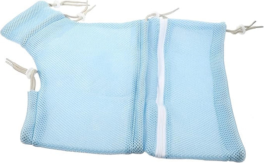 Happyyami Breathable Cat Bathing Bag Adjustable Mesh Grooming Bag for Nail Trimming Safe and Durable Shower Netting for Kittens and Pets Blue