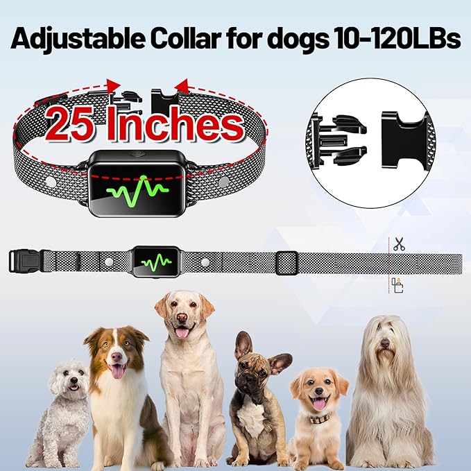 Dog Training Collar, 2 Dog Shock Collar with Remote Control, 4 Training Modes Vibration, Beep, Shock, IP67 Waterproof Keypad Lock Rechargeable E-Collar for All Breed