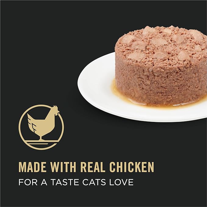 Purina Pro Plan Pate, High Protein Wet Cat Food, COMPLETE ESSENTIALS Classic Chunky Chicken Entree - (Pack of 24) 3 oz. Pull-Top Cans