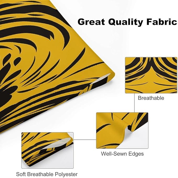 Dog Bandana Spring Pet Scarf Adjustable Triangle Mustard Yellow and Black Printing Dog Bib Washable Polyester Puppy Bandana for Small Medium Large Dogs Cat Birthday Party Supplies