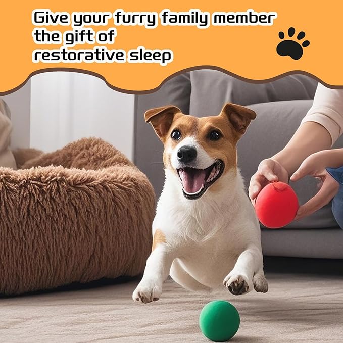 Comfort Donut Dog Bed for Small Dogs, Cat Bed & Pet Bed for Indoor Use, Medium Size with Soft Plush, Round Dog Beds for Large Dogs and Cats(Coffee,36''Lx36''Wx8''Th)