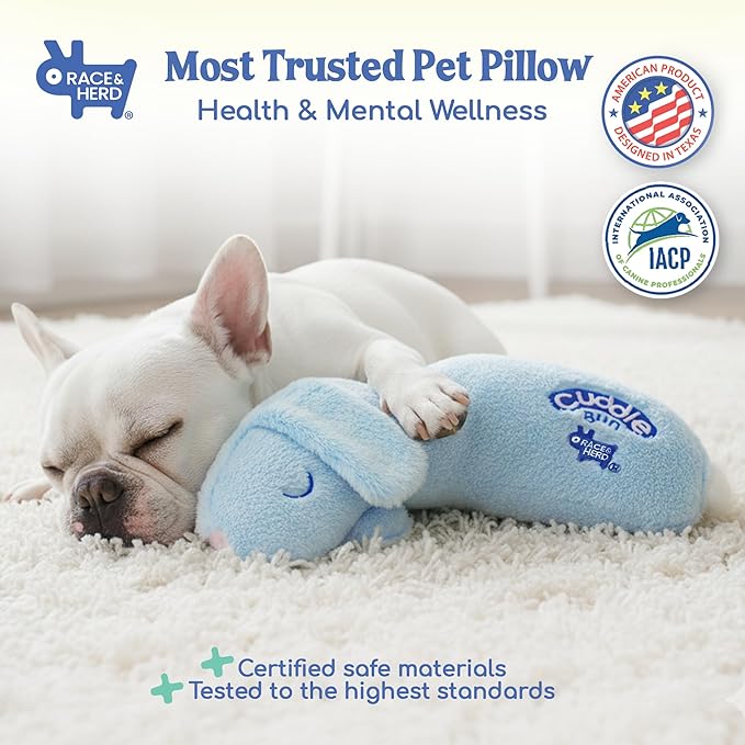 Race&Herd CuddleBun Heartbeat Puppy Toy Sleep Aid - Heartbeat Dog Toy, Dog Heartbeat Toy for Puppy Must Haves for Separation Pet Anxiety Relief Puppy Calming Aid, Dog Toys Behavioral Training