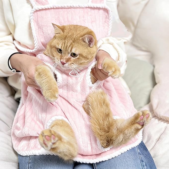 Cat Carrying Apron, Soft Breathable with Drawstring,Apron to Hold Cat - for Grooming Nail Trimming Photography Bonding Women Men Teens Animal Lovers Adults