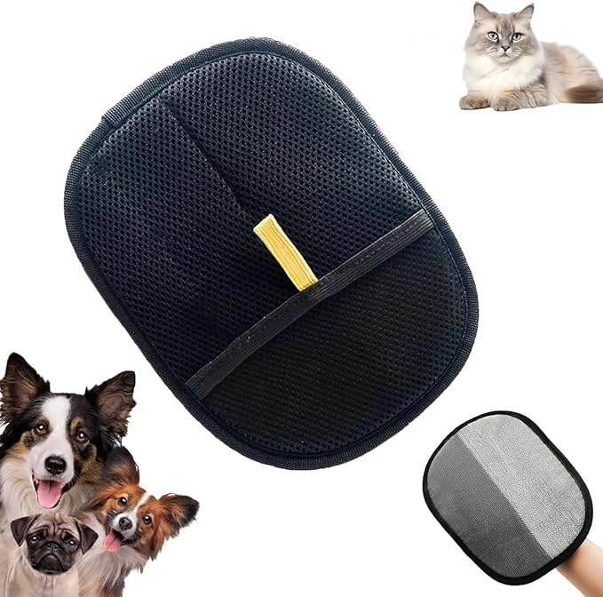 Pet Hair Remover Glove, Double Sided Pet Grooming Gloves for Dogs, Cat Grooming Gloves, Reusable Pet Hair Remover Glove, for Dogs & Cats