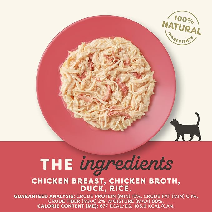 Applaws Natural Wet Canned Cat Food, Limited and Natural Ingredients, High Protein with No Artificial Additives, Chicken Breast & Duck in Broth (24 x 5.5oz Cans)