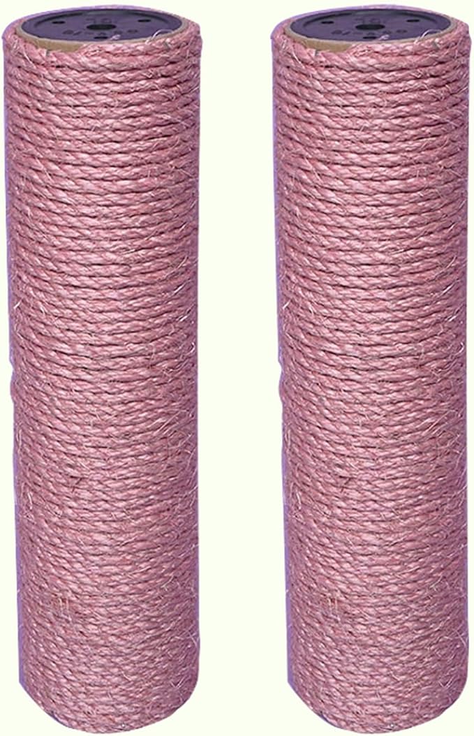 2Pcs M10 Cat Tree Replacement Posts - 10mm Bolt Sisal Cat Scratching Post Replacement Pole DIY M10 Bolt Sturdy PVC Tubes 3.34 * 15" (Pink)