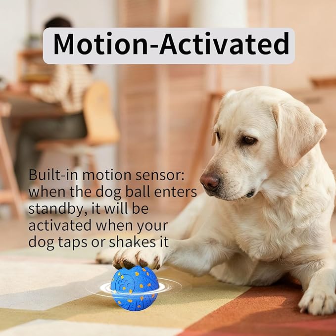2-in-1 Interactive Dog Ball Toy for Aggressive Chewers, Automatic Moving & Bouncing E-TPU Dog Ball, 3 Modes Smart Pet Toy with Motion Sensor, USB-C Rechargeable Enrichment Toy for Medium Large Dogs