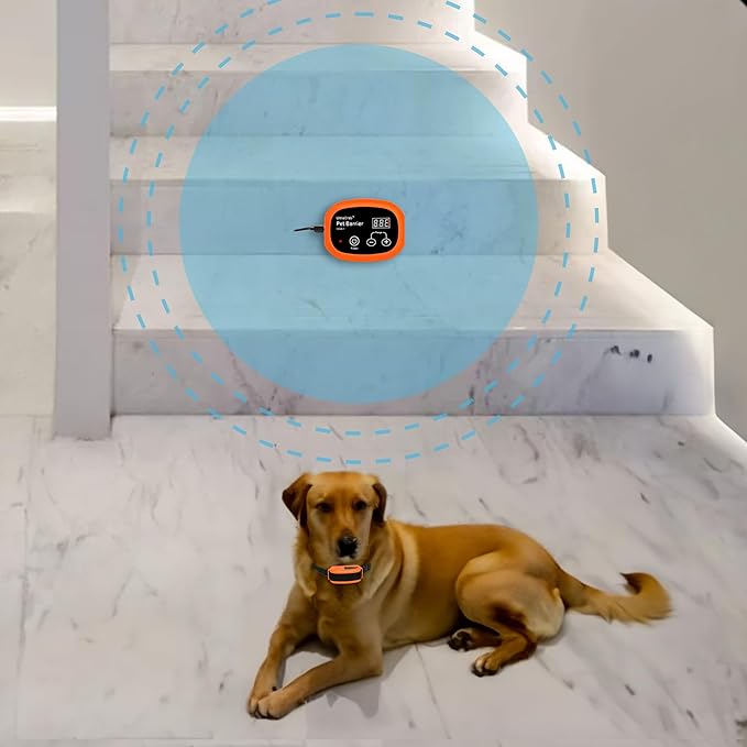 Indoor Pet Barrier for Dogs, Wireless Indoor Electric Fence, Pet Gate, Keeps Areas Off Limits, Dog Fence Waterproof/Rechargeable Training Collar (1 Dog System)