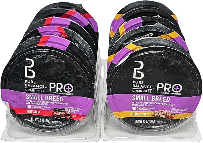 Pure Balance Pro+ Small Breed Beef and Chicken Stew Wet Dog Food, 12 Count